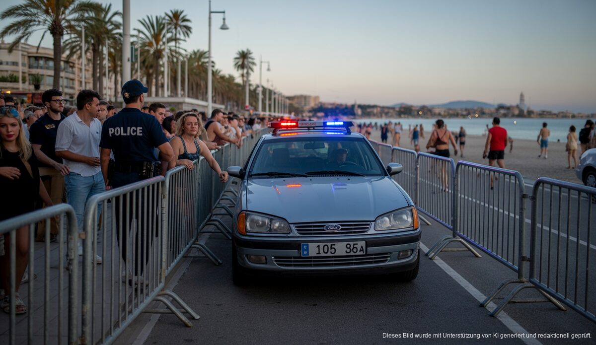 Betrunkener Fahrer steckt auf Radweg in Palma fest Auto steckt fest auf Radweg in Palma de Mallorca