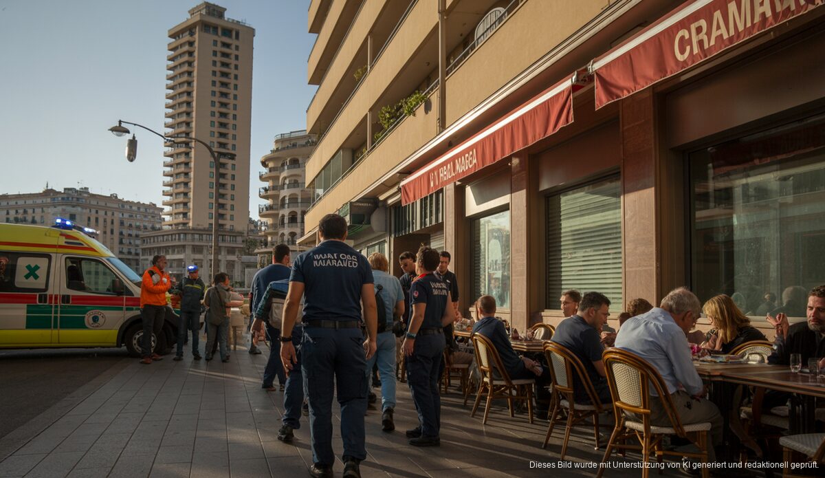 Drei Schwerverletzte bei Sturz von Palmeser Hochhaus Notfallhelfer an einem Hochhaus in Palma de Mallorca nach einem dramatischen Sturz.