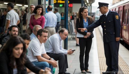 66-Jähriger wegen heimlicher Aufnahmen im Zug von Inca nach Palma angezeigt Ein nervöser Mann mit Handy im Zug von Inca nach Palma.