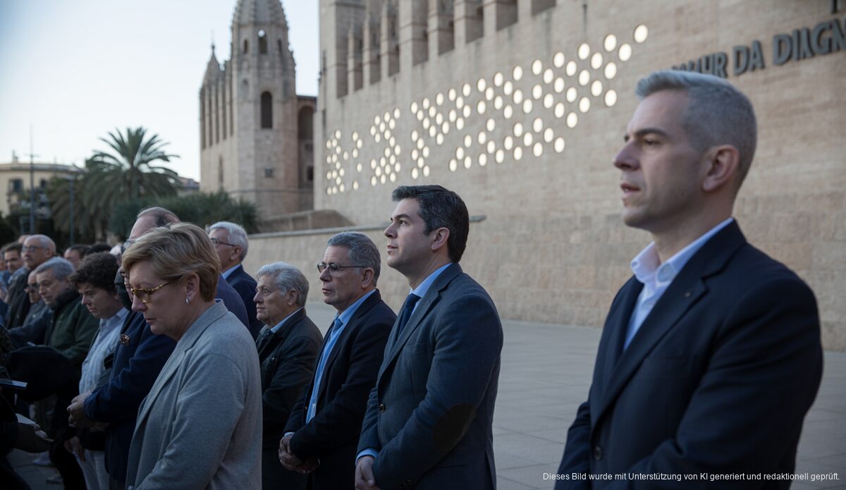 Baleares weitet „Mauern der Würde“ zur Erinnerung an Bürgerkrieg-Opfer aus Menschen gedenken vor 'Mauer der Würde' in Palma de Mallorca