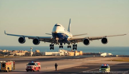 Megajet der katarischen Königsfamilie landet mit Spannung auf Mallorca Ankunft eines Boeing 747-8 auf dem Flughafen von Mallorca