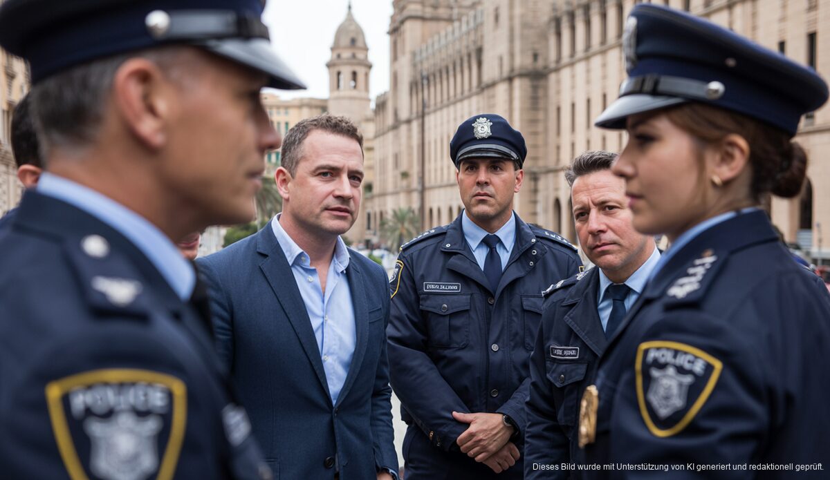 Modernisierung und Ausbau: Palma stärkt die lokale Polizei Polizisten bei einem städtischen Event in Palma de Mallorca