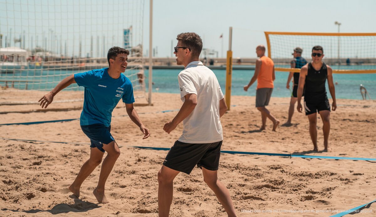 Neuer Sportbereich an der Platja de Palma bereitgestellt Neue Sportanlagen an der Platja de Palma mit Strandfußball- und Volleyballfeldern