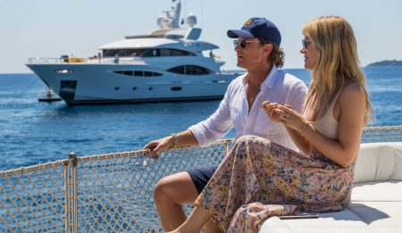 Orlando Bloom und Luisa Laemmel auf einer Yacht vor Mallorca