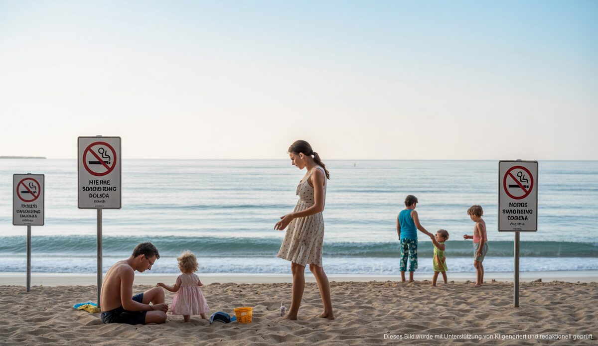 Palma de Mallorca: Sechs weitere Strände werden rauchfrei Strand von Palma de Mallorca mit rauchfreiem Schild
