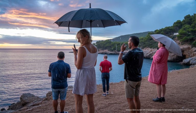 Sommergewitter in Cala Rajada bringt ersehnte Abkühlung Sommergewitter in Cala Rajada mit leichtem Regen und Abkühlung