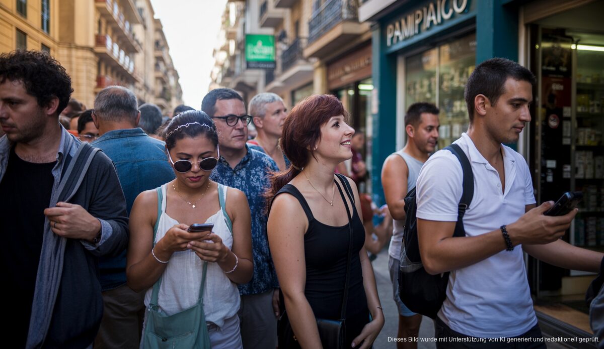Sonnenfinsternis verursacht Chaos auf Mallorca Warteschlange vor Apotheke in Palma de Mallorca für Sonnenfinsternis-Brillen