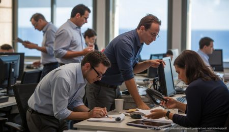 Mallorca bereitet sich auf herausfordernden Eclipsetag vor Journalisten in der Redaktion vorbereiten sich auf die Sonnenfinsternis auf Mallorca