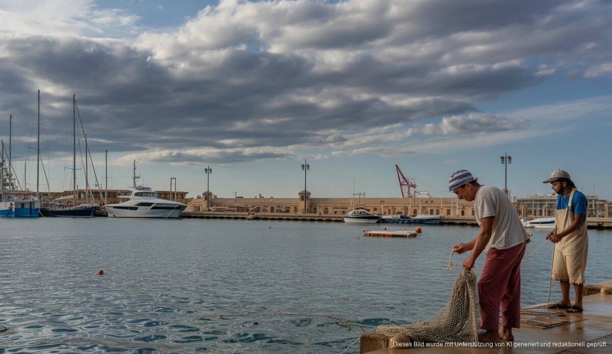 Unruhige Wetterlage auf Mallorca: Meteotsunamis und Temperaturwarnungen Port von Palma de Mallorca bei Meteotsunami und stürmischem Wetter