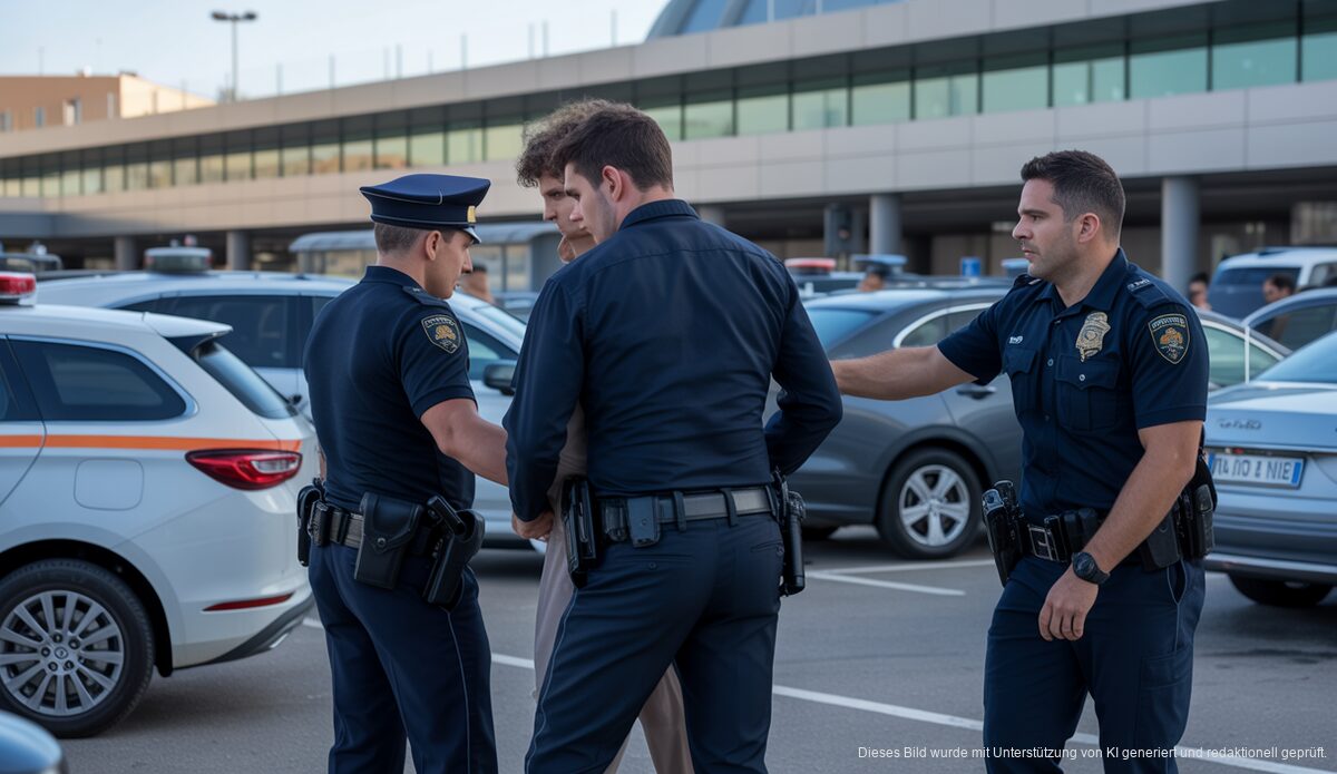 Auto-Diebstähle am Flughafen Palma: Polizei nimmt Täter fest Polizei verhaftet Autodieb auf Flughafenparkplatz von Palma