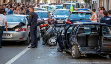 Auto-Unfallserie schockiert Palma: Mehrere Fahrzeuge beschädigt Verkehrsunfälle in Palma de Mallorca mit beschädigten Fahrzeugen