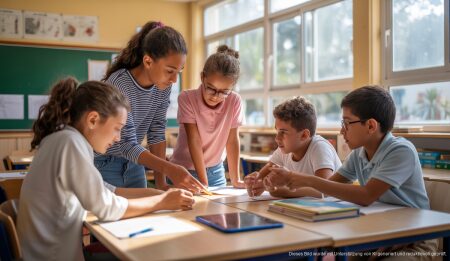 Bedeutender Anstieg von Schülern in Bildungsprogrammen auf den Balearen Schüler in einer interaktiven Lernumgebung auf den Balearen