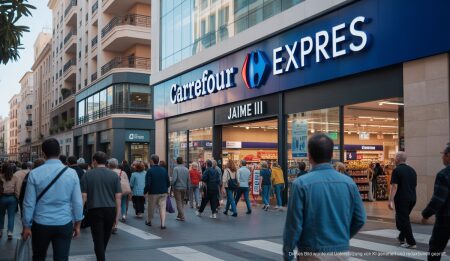 Carrefour Express in Palma de Mallorca mit fehlerhaftem Namen