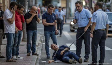Mann im Blutigen Hintergrund in Palma Entführt: Neues Ermittlungsergebnis Entführung Szene in s'Aranjassa, Palma de Mallorca, Polizei Untersuchung
