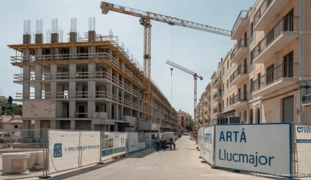 Neubau Öffentlicher Mietwohnungen in Artà und Llucmajor Baustelle für neue öffentliche Wohnungsbauprojekte in Artà, Mallorca