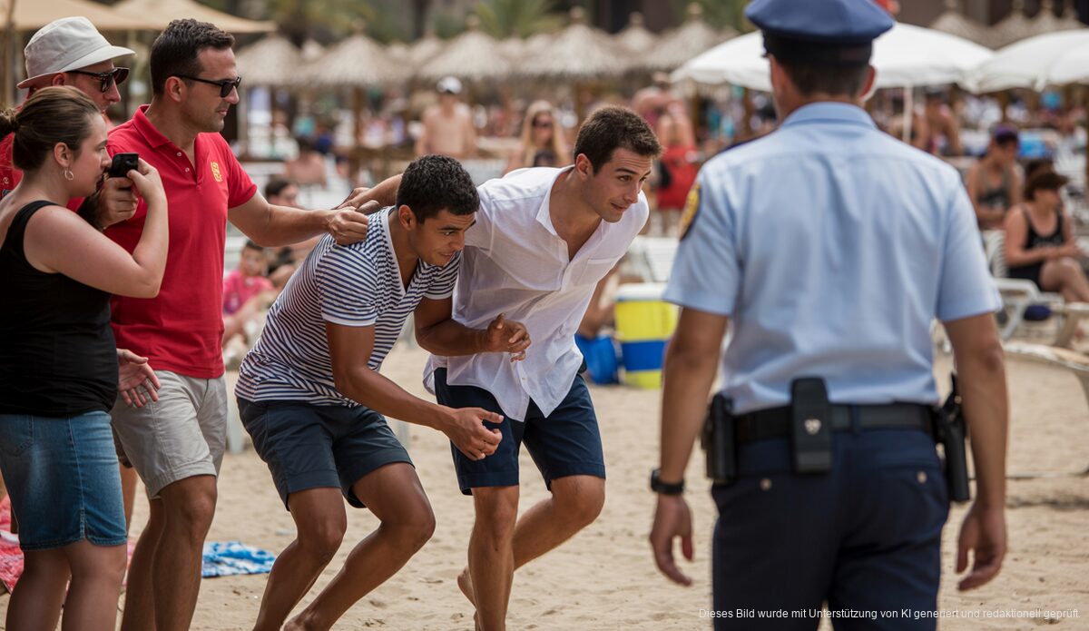 Polizei stoppt jugendlichen Dieb an Playa de Palma Fassung eines jugendlichen Diebes an der Playa de Palma