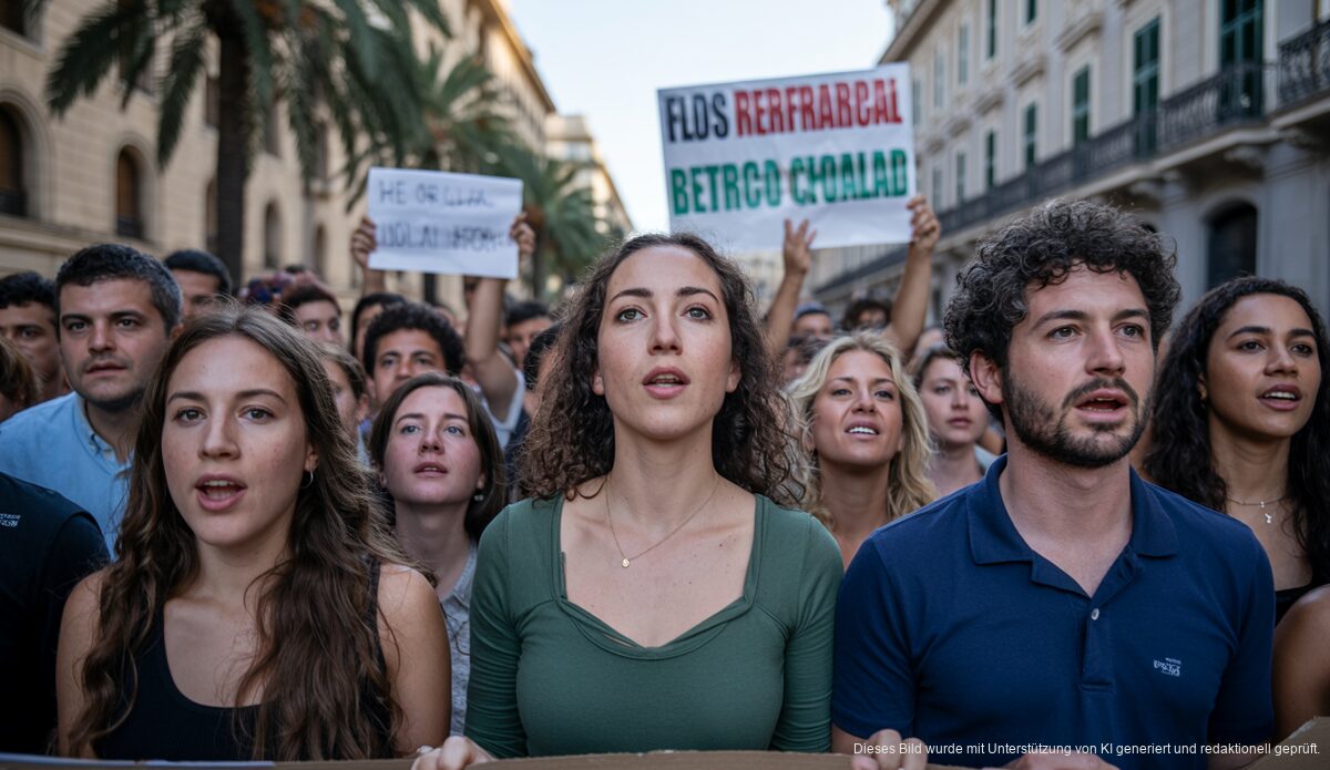 Proteste gegen Mallorcas Flughafenausbau zielen auf Massentourismus Protest gegen den Flughafenausbau auf Mallorca vor Regierungsgebäude