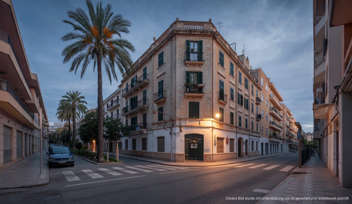 Ana Eva Guasch: Der ungelöste Fall erschüttert Palma nach 25 Jahren Ein altes Wohngebäude bei Sonnenaufgang in Palma de Mallorca, das einen ungelösten Vermisstenfall symbolisiert