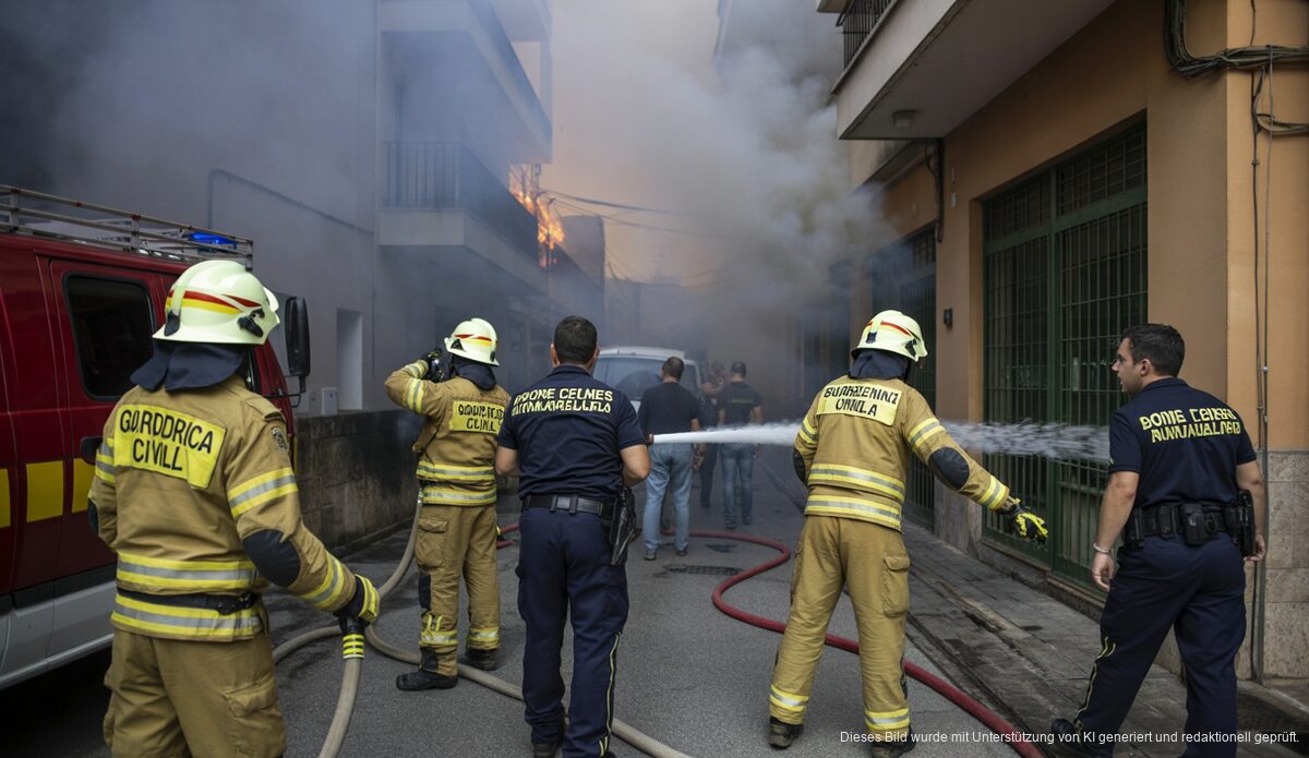 Brandstiftung und Streit in Inca führen zu dramatischem Einsatz Feuerwehr und Polizei bei nächtlichem Einsatz in Inca
