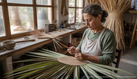Llata-Handwerk auf Mallorca als kulturelles Erbe anerkannt Llata-Handwerk mit Zwergpalmwedeln in Mallorca