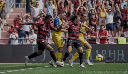 RCD Mallorca Spieler im Einsatz gegen Las Palmas im Stadion von Palma
