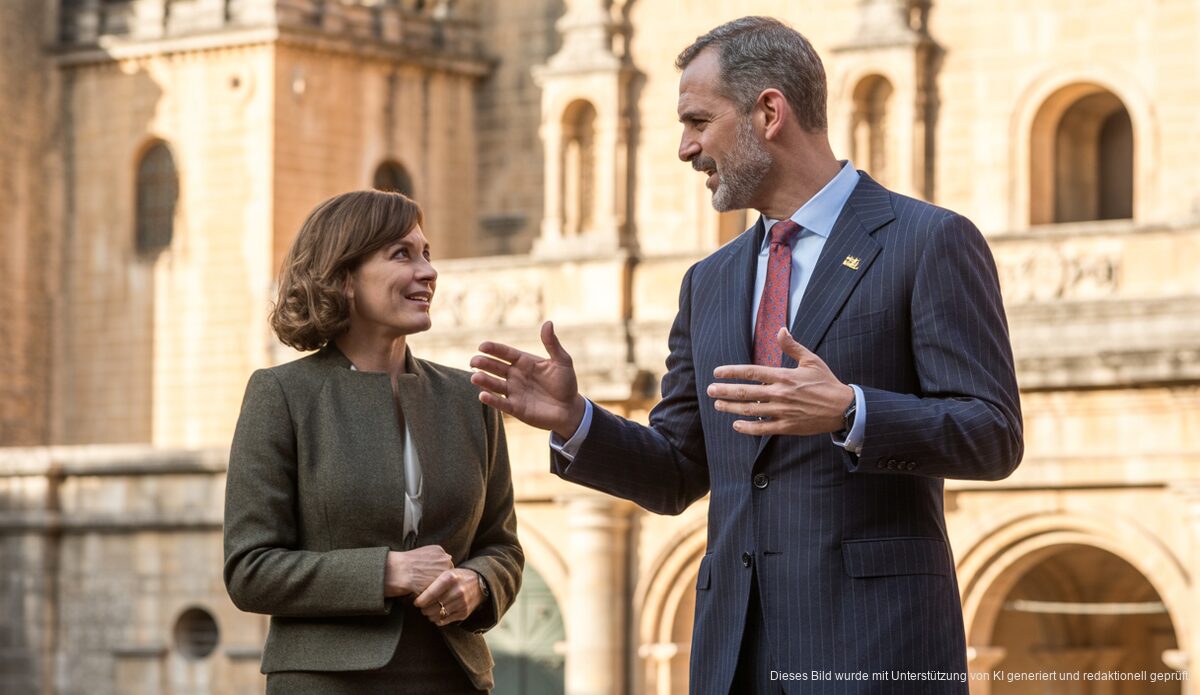 Balearen-Präsidentin Marga Prohens trifft König Felipe VI. im Kloster Poblet.