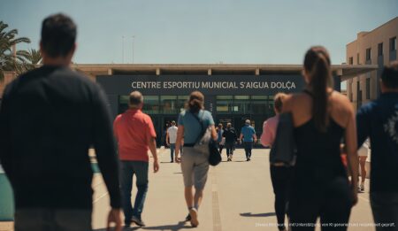 Wiedereröffnung des Sportzentrums S’Aigua Dolça in Palma steht bevor Eingang des Centre Esportiu Municipal s'Aigua Dolça in Palma de Mallorca
