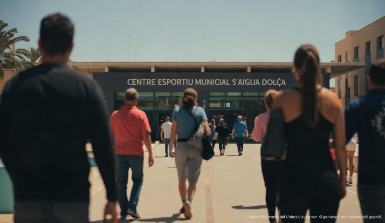 Eingang des Centre Esportiu Municipal s'Aigua Dolça in Palma de Mallorca